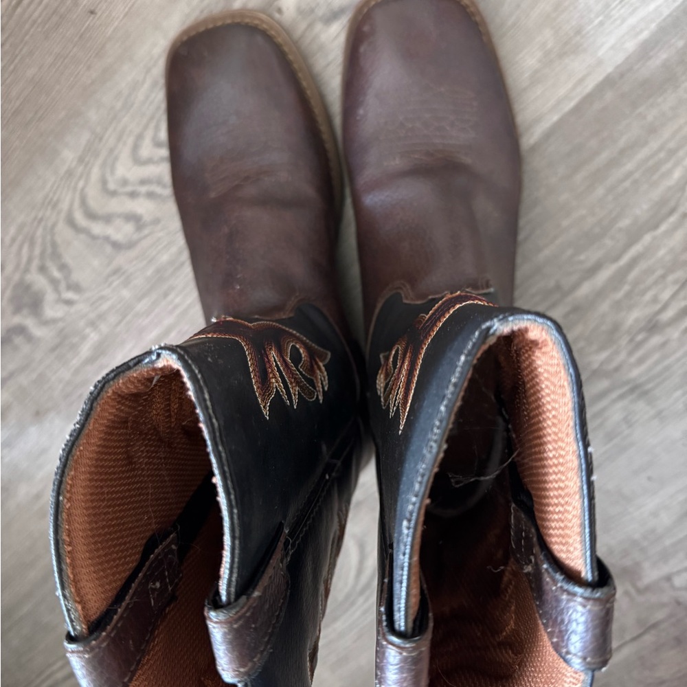 Austin Brown Leather Cowboy Boots